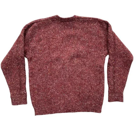Vintage Claybrooke Wool Cardigan Rust Shag Kurt Cobain Grunge Grandpa Sweater-M